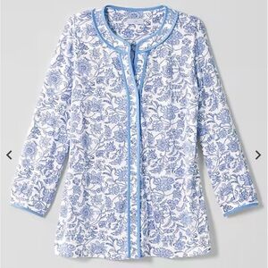 J. Jill Blue Floral Patterned Top